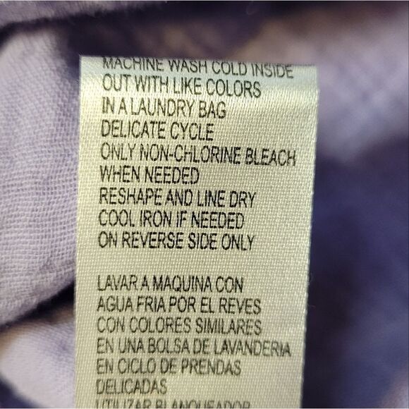 Democracy Cotton Woven Crochet Square Neck Short Bubble Sleeve Scallop Hem Top - Picture 10 of 13